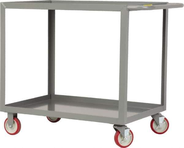 Little Giant - 1,200 Lb Capacity, 24" Wide x 48" Long x 35" High Service Cart - 2 Shelf, Steel, 2 Rigid/2 Swivel Casters - All Tool & Supply