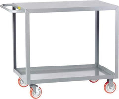 Little Giant - 1,200 Lb Capacity, 18" Wide x 24" Long x 35" High Service Cart - 2 Shelf, Steel, 2 Rigid/2 Swivel Casters - All Tool & Supply