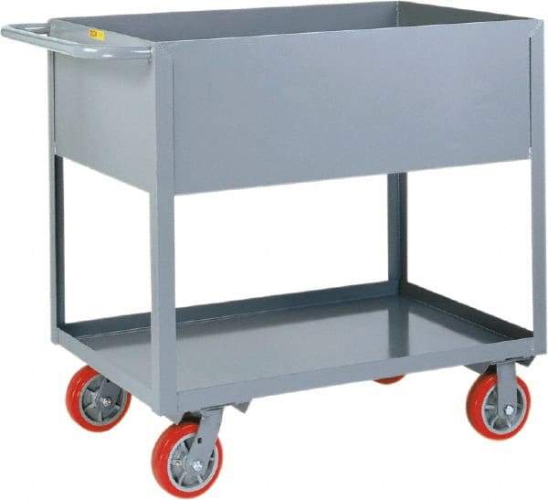 Little Giant - 3,600 Lb Capacity, 24" Wide x 41-1/2" Long x 36-1/2" High Deep Shelf Cart - 2 Shelf, Steel, 2 Rigid/2 Swivel Casters - All Tool & Supply