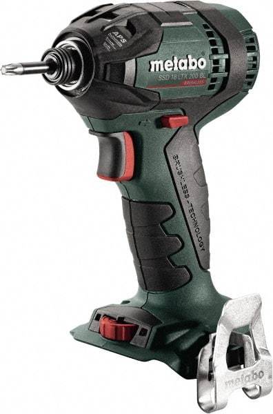 Metabo - 18 Volt, 1/4" Drive, 1,770 Ft/Lb Torque, Cordless Impact Driver - Pistol Grip Handle, 2900 RPM, Bare Tool - All Tool & Supply