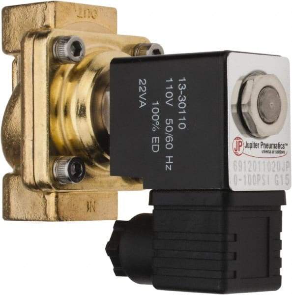 PRO-SOURCE - 1/2", 2/2 Way Stacking Solenoid Valve - 110 VAC, 4.12 CV Rate, 3.98" High x 2.76" Long - All Tool & Supply