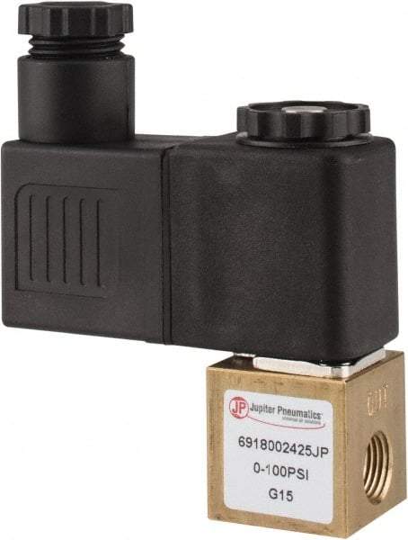 PRO-SOURCE - 1/8", 2/2 Way Square Body Stacking Solenoid Valve - 24 VDC, 0.1 CV Rate, 2.83" High x 2.3" Long - All Tool & Supply