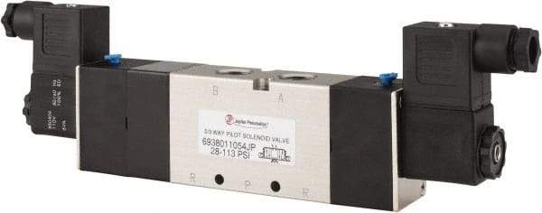 PRO-SOURCE - 3/8", 5/3 Way Double Stacking Solenoid Valve - 110 VAC, 1.73 CV Rate, 2.81" High x 9.8" Long - All Tool & Supply