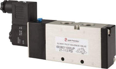 PRO-SOURCE - 3/8", 5/2 Way Single Stacking Solenoid Valve - 110 VAC, 1.9 CV Rate, 2.81" High x 6.22" Long - All Tool & Supply