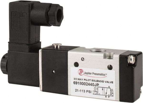 PRO-SOURCE - 1/8", 3/2 Way Single Stacking Solenoid Valve - 24 VDC, 0.65 CV Rate, 1.38" High x 3.46" Long - All Tool & Supply