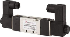 PRO-SOURCE - 1/8", 5/2 Way Body Ported Stacking Solenoid Valve - 110 VAC, 1.36 CV Rate, 1.36" High x 5.43" Long - All Tool & Supply