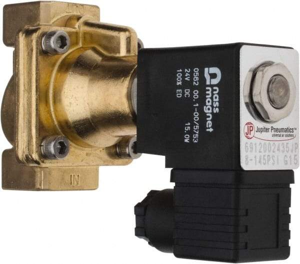 PRO-SOURCE - 1/2", 2/2 Way Steam Series Stacking Solenoid Valve - 24 VDC, 4.5 CV Rate, 4.19" High x 2.76" Long - All Tool & Supply