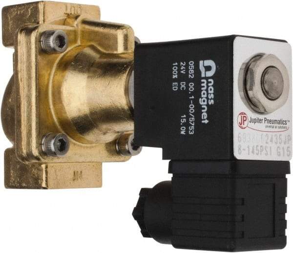 PRO-SOURCE - 3/8", 2/2 Way Steam Series Stacking Solenoid Valve - 24 VDC, 4.5 CV Rate, 4.19" High x 2.76" Long - All Tool & Supply