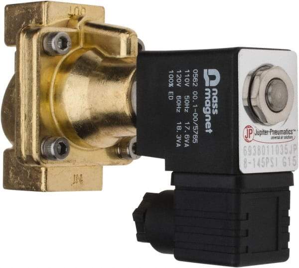 PRO-SOURCE - 3/8", 2/2 Way Steam Series Stacking Solenoid Valve - 110 VAC, 4.5 CV Rate, 4.19" High x 2.76" Long - All Tool & Supply