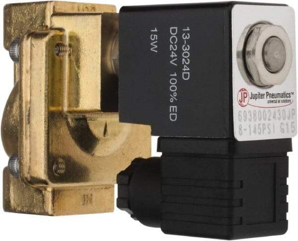 PRO-SOURCE - 3/8", 2/2 Way Stacking Solenoid Valve - 24 VDC, 4.5 CV Rate, 4.19" High x 2.83" Long - All Tool & Supply