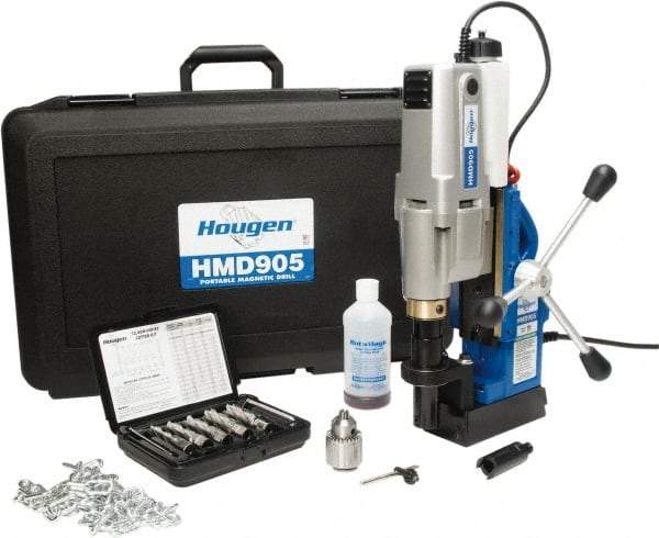 Hougen - 2" Travel, Portable Magnetic Drill Press - 250 & 450 RPM, 9 Amps, 1.5 hp, 1035 Watts - All Tool & Supply