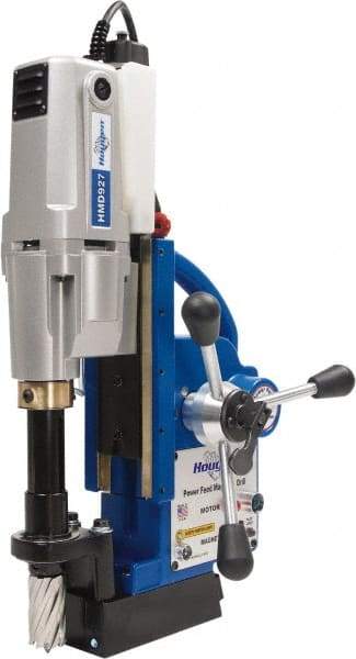 Hougen - 2" Travel, Portable Magnetic Drill Press - 250 & 450 RPM, 9 Amps, 1.5 hp, 1035 Watts - All Tool & Supply