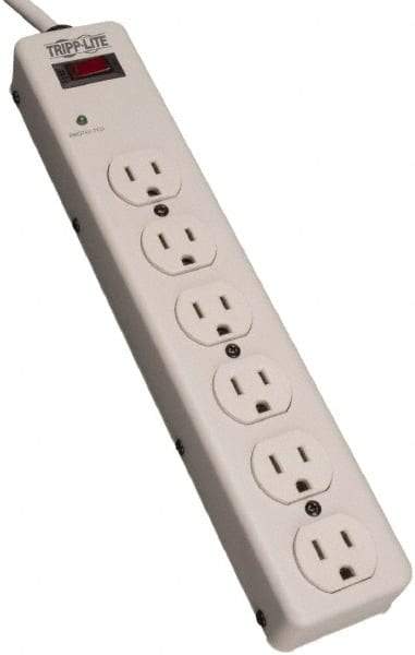 Tripp-Lite - 6 Outlets, 120 VAC15 Amps, 6' Cord, Power Outlet Strip - Floor, Keyhole Mount, 5-15 NEMA Configuration, 2-1/2" Strip - All Tool & Supply