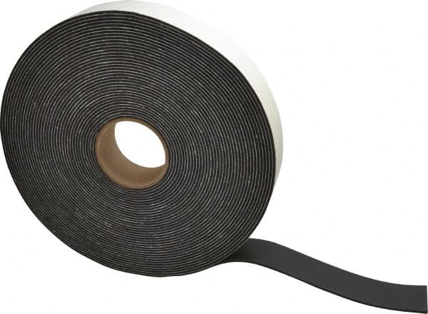 Made in USA - 75' x 2" x 1/8" Black PVC Foam Roll - All Tool & Supply