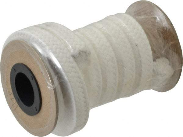 Made in USA - 1/2" x 5.1' Spool Length, PTFE/Sanitary Compression Packing - 1,000 Max psi, 500° F Max, White - All Tool & Supply