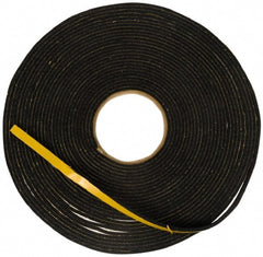 Made in USA - 25' x 1/2" x 5/16" Black Natural Foam Roll - All Tool & Supply