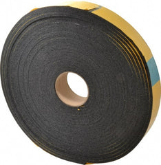 Made in USA - 50' x 2" x 1/4" Black Natural Foam Roll - All Tool & Supply