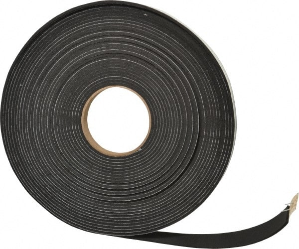 Made in USA - 50' x 3/4" x 1/8" Black Neoprene-Blend Spring Roll - All Tool & Supply