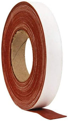 Made in USA - 1/16" Thick x 1" Wide x 30' Long Tan-Orange Closed Cell Silicone Foam Rubber Roll - Stock Length, Adhesive Back, 33 Lb/Cu Ft Density, -100°F to 500°F - All Tool & Supply