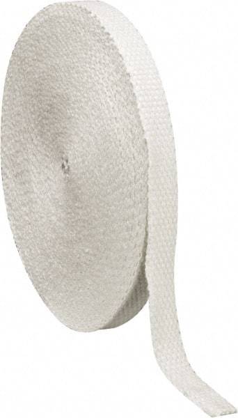 Made in USA - 1/8" Thick x 1" Wide, Fiberglass Gasket Tape - 100' Long, White - All Tool & Supply