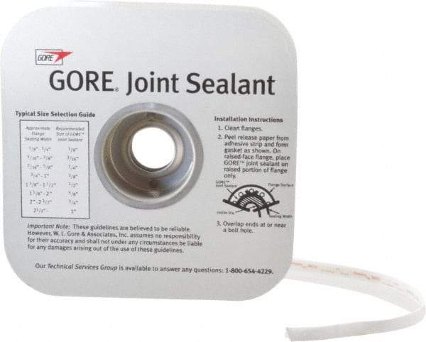 Value Collection - 75' Long x 3/16" Wide Gore Tex Joint Sealant - White, 5/16 to 3/8" Approximate Flange Form Width - All Tool & Supply