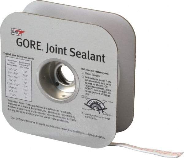 Value Collection - 25' Long x 3/8" Wide Gore Tex Joint Sealant - White, 3/4 to 1" Approximate Flange Form Width - All Tool & Supply