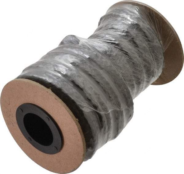 Made in USA - 3/8" x 9' Spool Length, Graphite Yarn Compression Packing - 3,500 Max psi, -450 to 6000° F, Dark Gray - All Tool & Supply