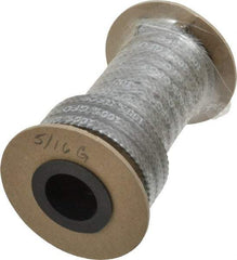 Made in USA - 5/16" x 7.1' Spool Length, 100% GFO Fiber Compression Packing - 1,900 Max psi, -400 to 550° F, Dark Gray - All Tool & Supply