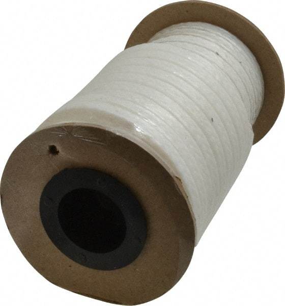 Made in USA - 1/4" x 20' Spool Length, PTFE/Soft Filament Compression Packing - 1,000 Max psi, -450 to 500° F, White - All Tool & Supply