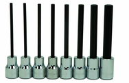 7 Piece - 4; 5; 6; 7; 8; 9; 10mm - 3/8" Drive - Hex Long Bit Metric Socket Set - All Tool & Supply