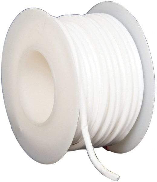 Made in USA - 3/32" x 20' Spool Length, PTFE Compression Packing - -450 to 550° F, White - All Tool & Supply