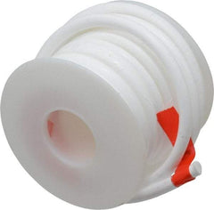 Made in USA - 7/32" x 15' Spool Length, PTFE Compression Packing - -450 to 550° F, White - All Tool & Supply