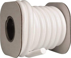 Made in USA - 1/2" x 12' Spool Length, PTFE Compression Packing - -450 to 550° F, White - All Tool & Supply