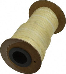 Made in USA - 3/16" x 16' Spool Length, PTFE/Aramid Composite Compression Packing - 2,500 Max psi, -50 to 550° F, Tan - All Tool & Supply