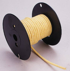 Made in USA - 3/16" x 44' Spool Length, TFE/Aramid Compression Packing - 5,000 Max psi, -100 to 500° F, Yellow - All Tool & Supply