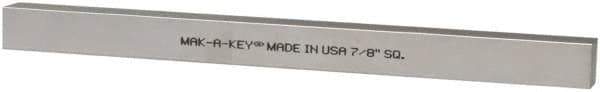 Made in USA - 12" Long x 7/8" High x 7/8" Wide, Zinc-Plated Oversized Key Stock - C1018 Steel - All Tool & Supply