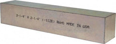 Made in USA - 12" Long x 2-1/4" High x 2-1/4" Wide, Zinc-Plated Oversized Key Stock - C1018 Steel - All Tool & Supply