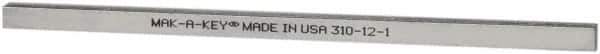 Made in USA - 12" Long, Zinc-Plated Step Key Stock for Shafts - C1018 Steel - All Tool & Supply