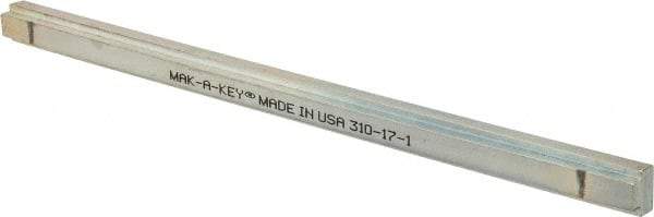 Made in USA - 12" Long, Zinc-Plated Step Key Stock for Shafts - C1018 Steel - All Tool & Supply