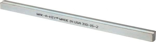 Made in USA - 12" Long, Zinc-Plated Step Key Stock for Gears - C1018 Steel - All Tool & Supply