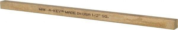 Made in USA - 12" Long x 1/2" High x 1/2" Wide, Over/Undersized Key Stock - Alloy 360 Brass - All Tool & Supply