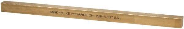 Made in USA - 12" Long x 5/8" High x 5/8" Wide, Over/Undersized Key Stock - Alloy 360 Brass - All Tool & Supply