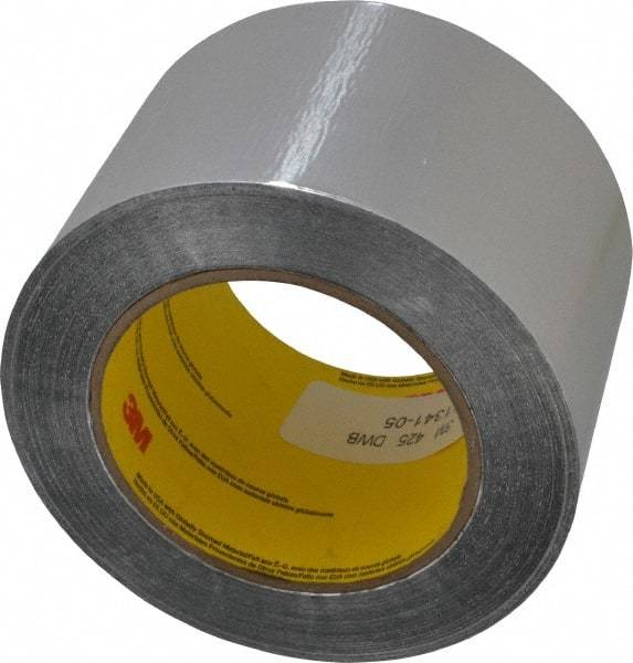 3M - 3" x 55m Silver Foil Tape - 4.6 mil, Acrylic Adhesive, Aluminum Foil Backing, 30 Lb/ln Tensile Strength, -65.2°F to 300°F, Series 425 - All Tool & Supply