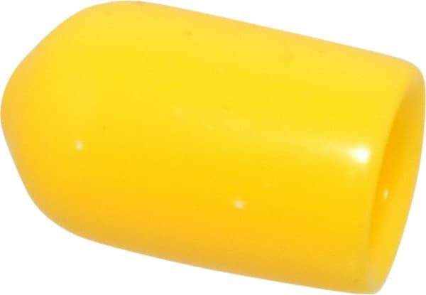 Caplugs - 1/4" ID, Stretchable Cap - 1/2" Long, Vinyl, Yellow - All Tool & Supply