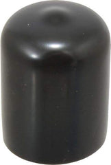 Caplugs - 3/4" ID, Stretchable Cap - 1" Long, Vinyl, Black - All Tool & Supply