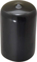 Caplugs - 1" ID, Stretchable Cap - 1-1/2" Long, Vinyl, Black - All Tool & Supply