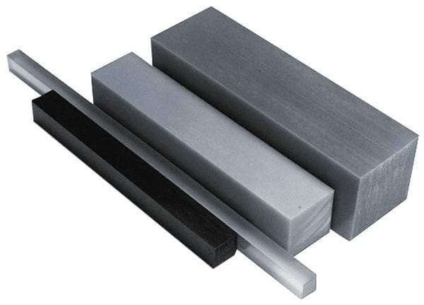 Made in USA - 4 Ft. Long x 3/4 Inch Wide x 3/4 Inch High, Polyurethane, Square Plastic Bar - Black, 95A Hardness, +/- 0.015 Tolerance - All Tool & Supply