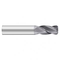 12mm Dia. x 63mm Overall Length 4-Flute 2mm C/R Solid Carbide SE End Mill-Round Shank-Center Cut-TiAlN - All Tool & Supply