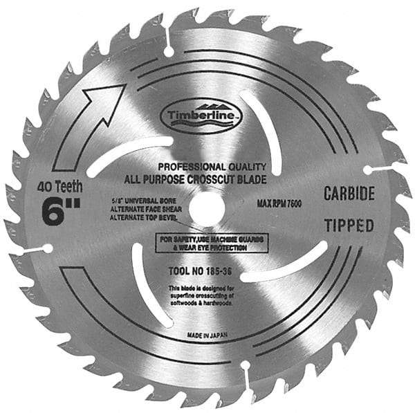 Amana Tool - 5-1/2" Diam, 5/8" Arbor Hole Diam, 30 Tooth Wet & Dry Cut Saw Blade - Carbide-Tipped, General Purpose Action, Standard Round Arbor - All Tool & Supply