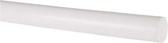 Made in USA - 4' Long, 3/4" Diam, PTFE (Virgin) Plastic Rod - White - All Tool & Supply